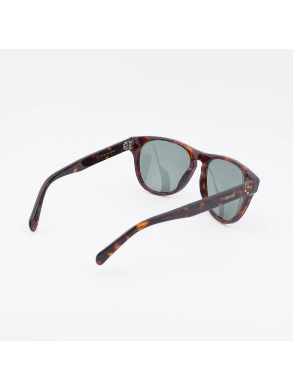 Celine Paris CL40102I 52N Sunglasses Dark Havana Square Frame, Green Lenses
